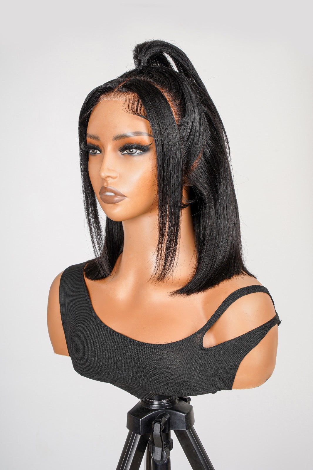Kim Ready To Go Half Up Half Down Straight Bob Wig