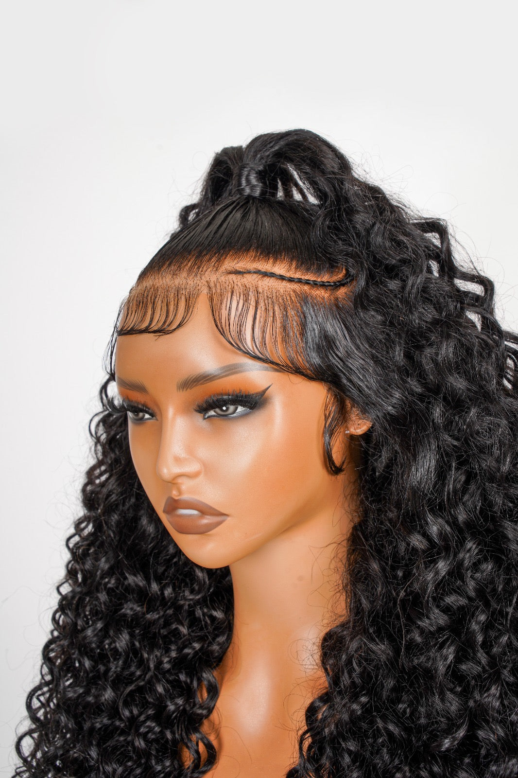 Loose Curly Braided Glueless Wig 13x6 HD Lace 250% Density