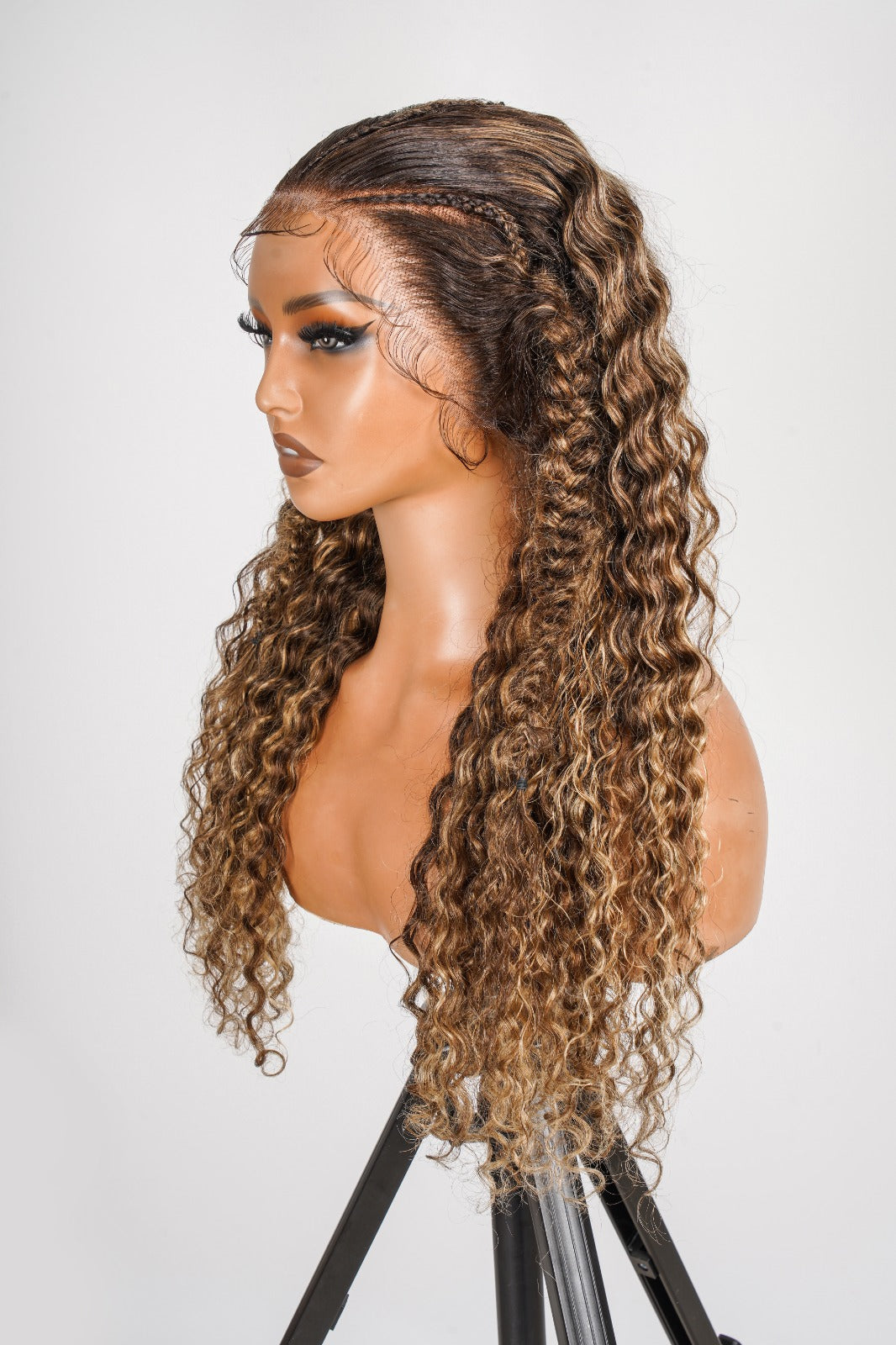 Stacy Ombre Curly Braided Glueless Wig