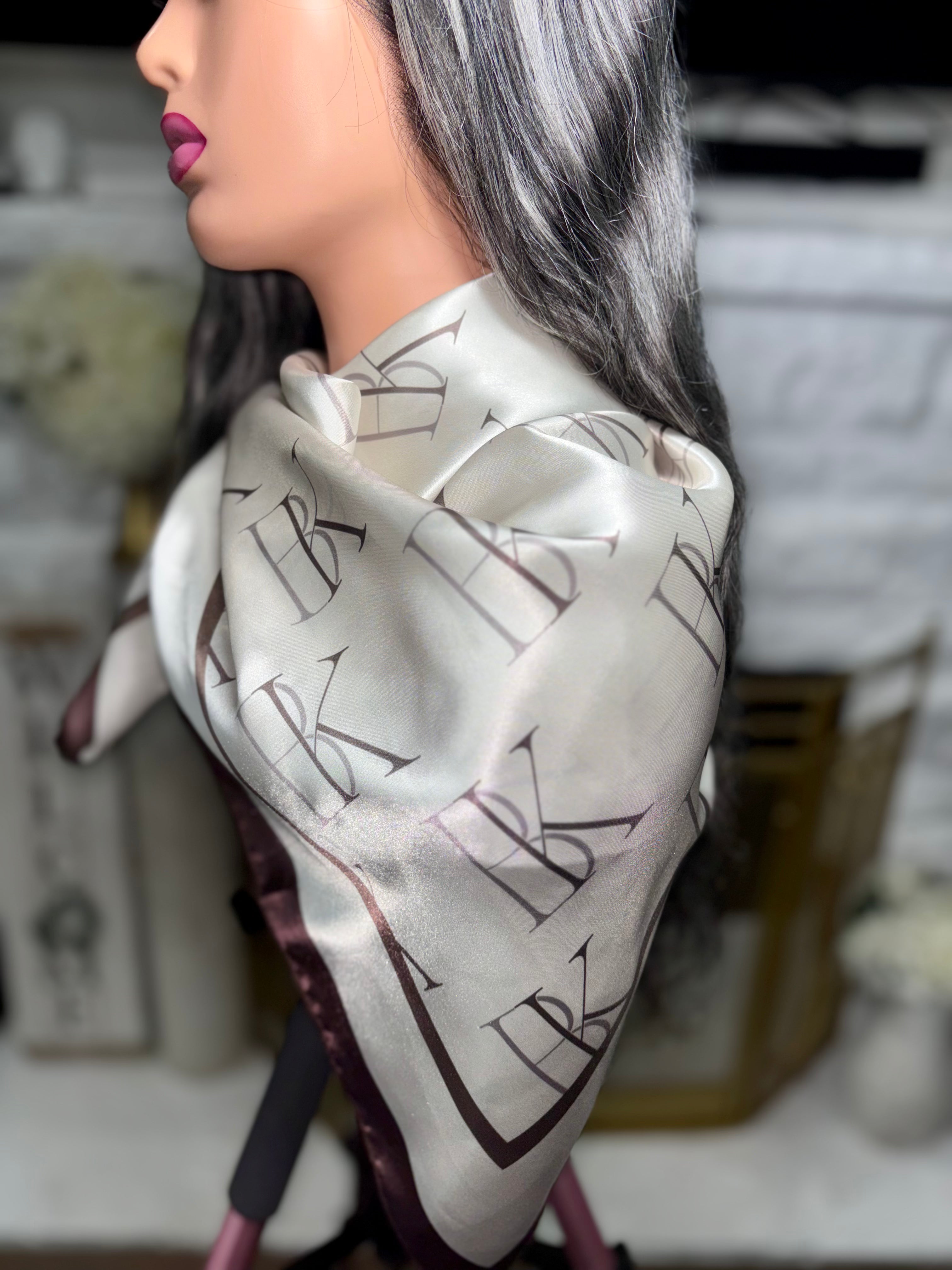 IBK Monogram Silk Scarf