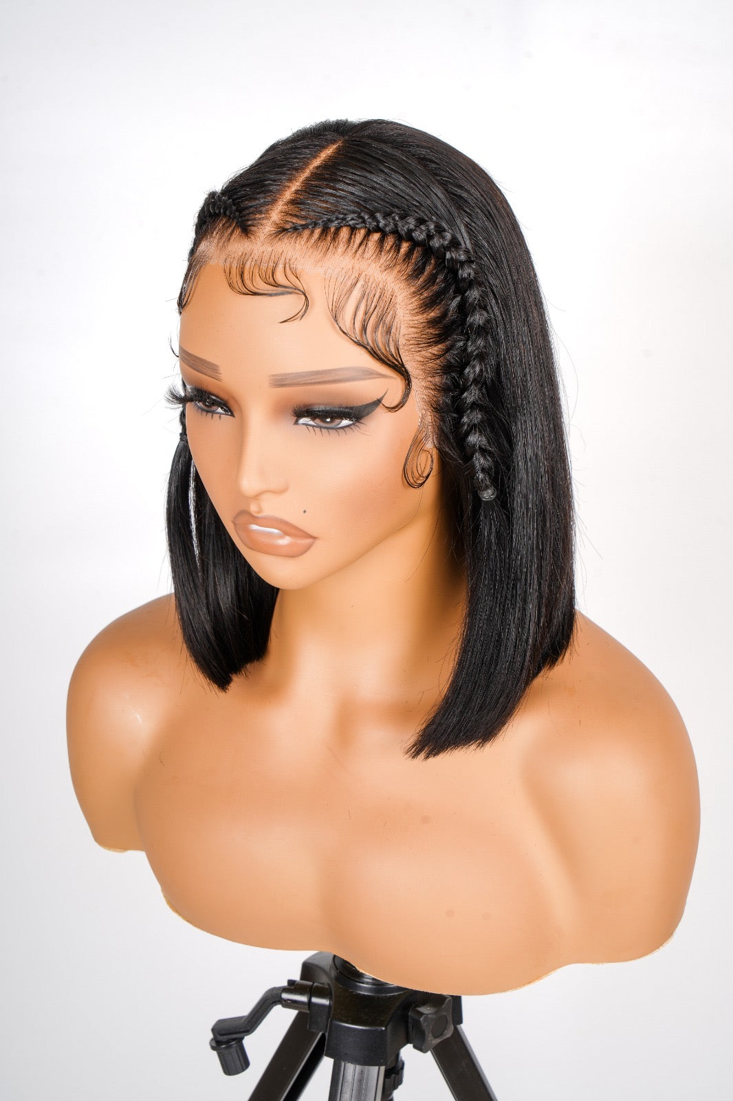 Pre Braided Ready To Go Straight Short Lace Front Bob Wig