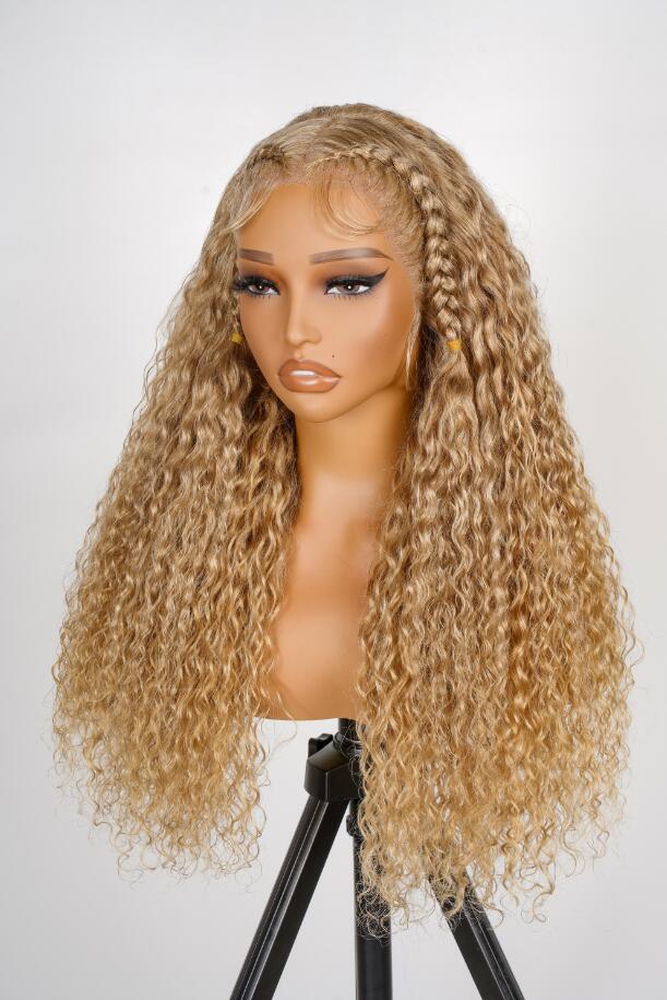 Water Wave 13x4 Lace Front Wig  250% Density Transparent Lace Honey Blond