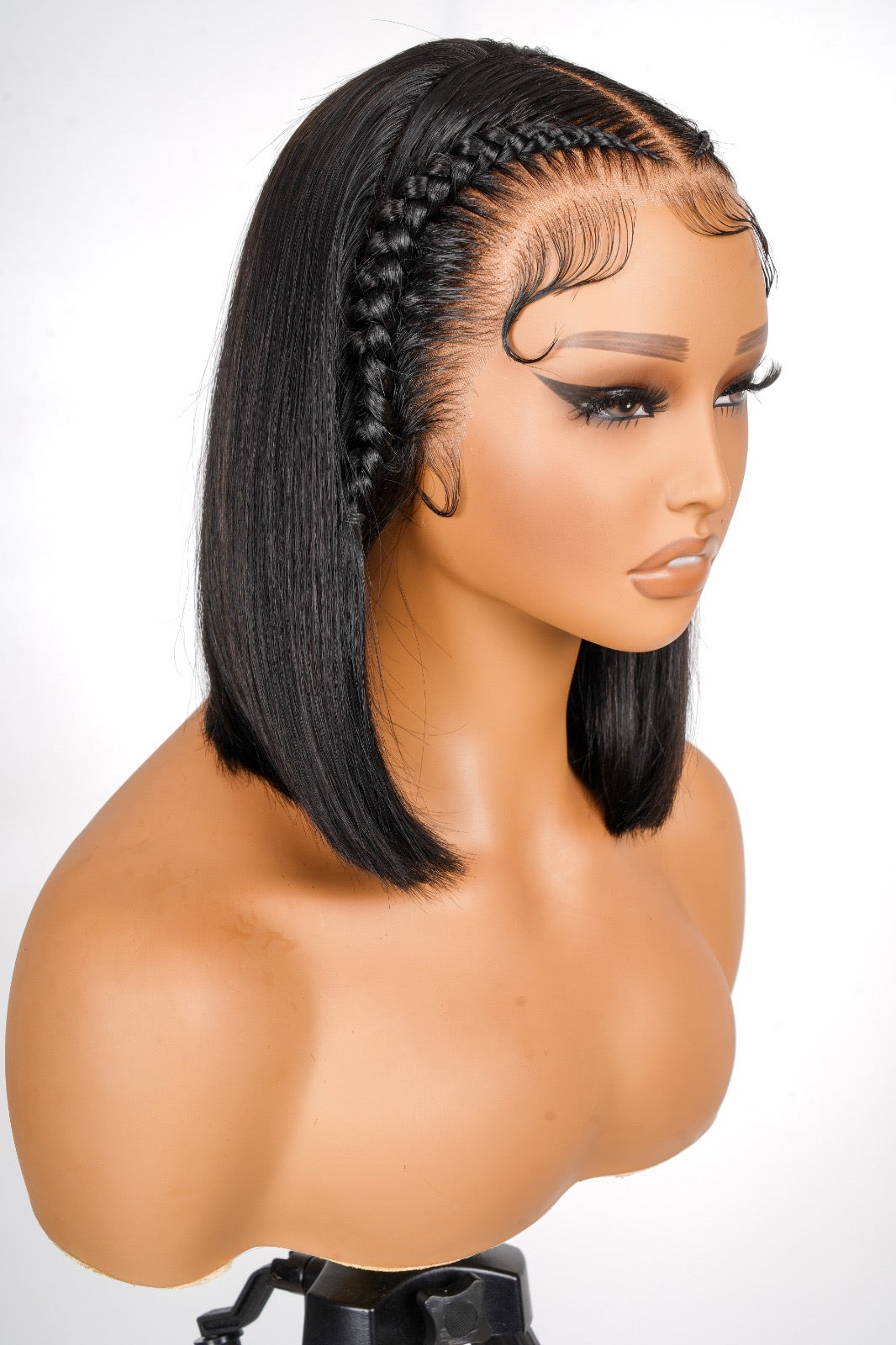 Pre Braided Ready To Go Straight Short Lace Front Bob Wig