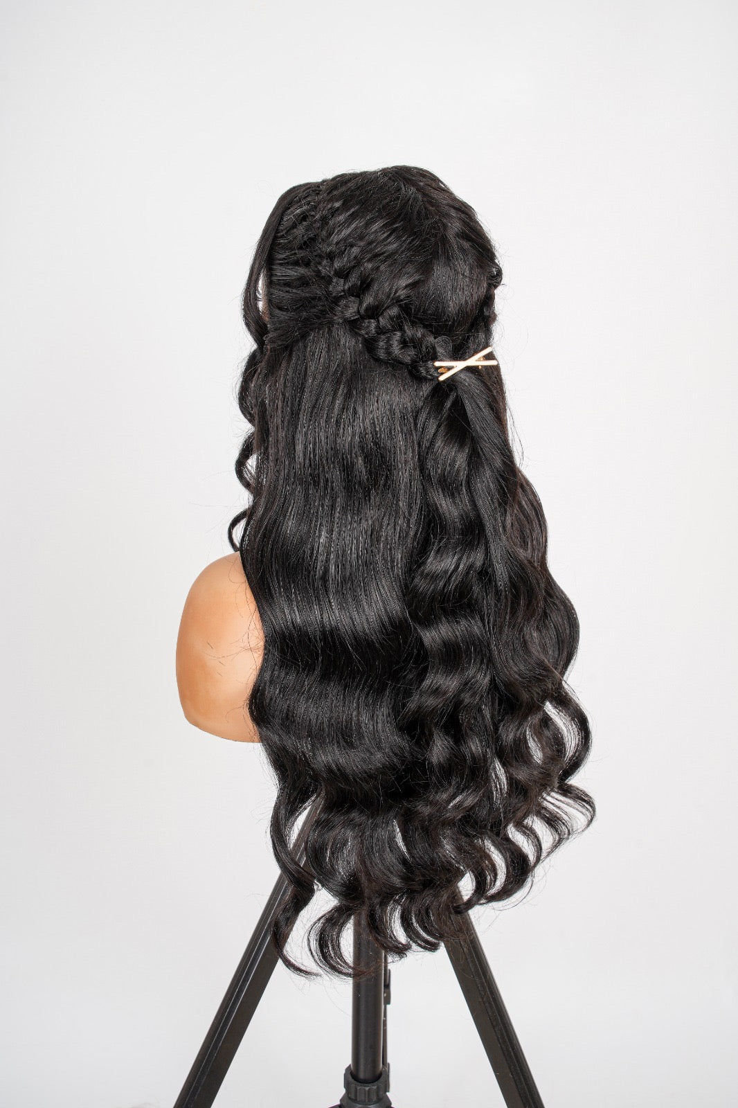 Kayla Lace Front Body Wave Butterfly Braided Wig Blond Jet Black