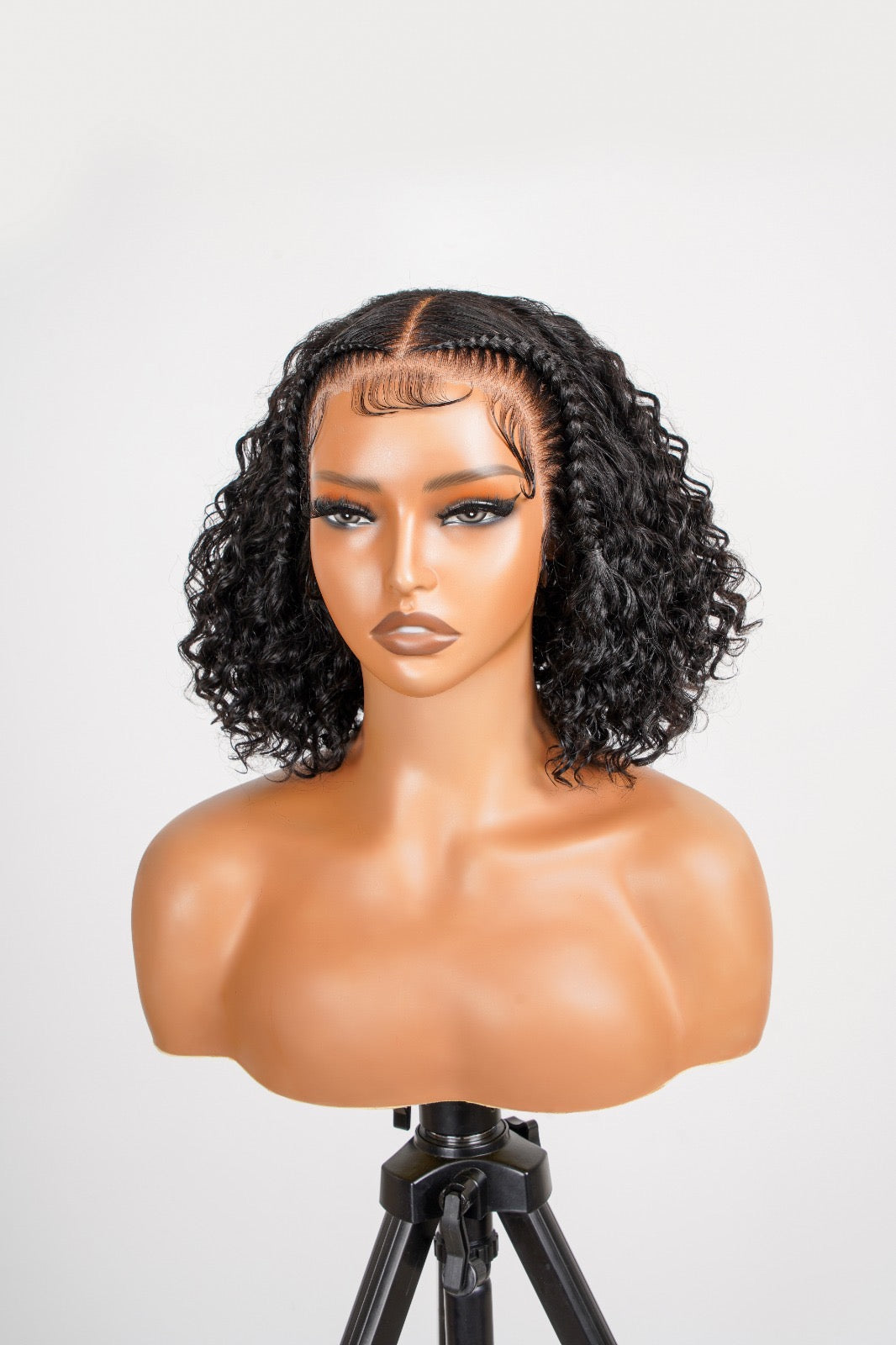 Mia Jet Black Loose Curl Short Lace Front Bob Wig