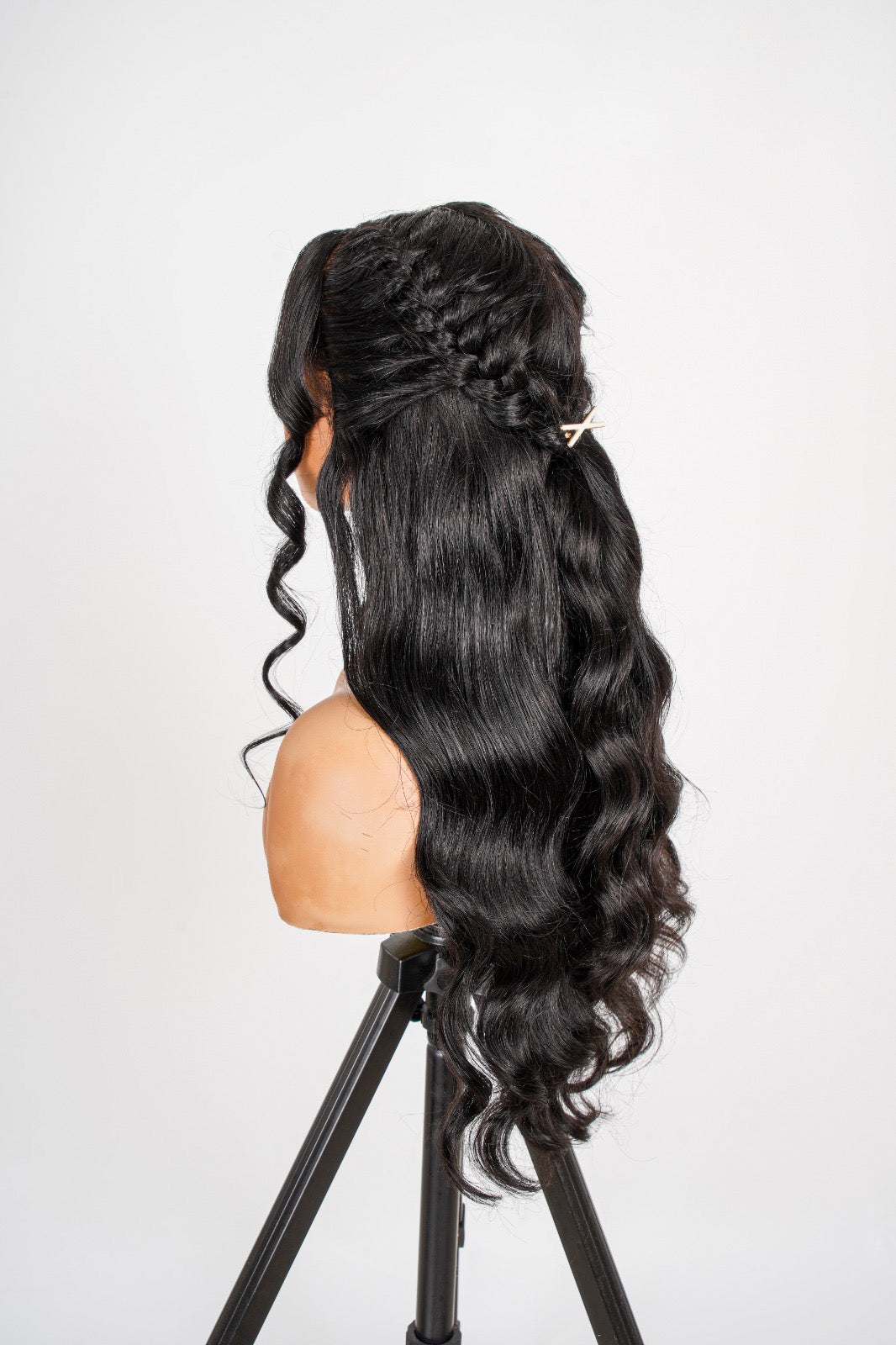 Kayla Lace Front Body Wave Butterfly Braided Wig Blond Jet Black