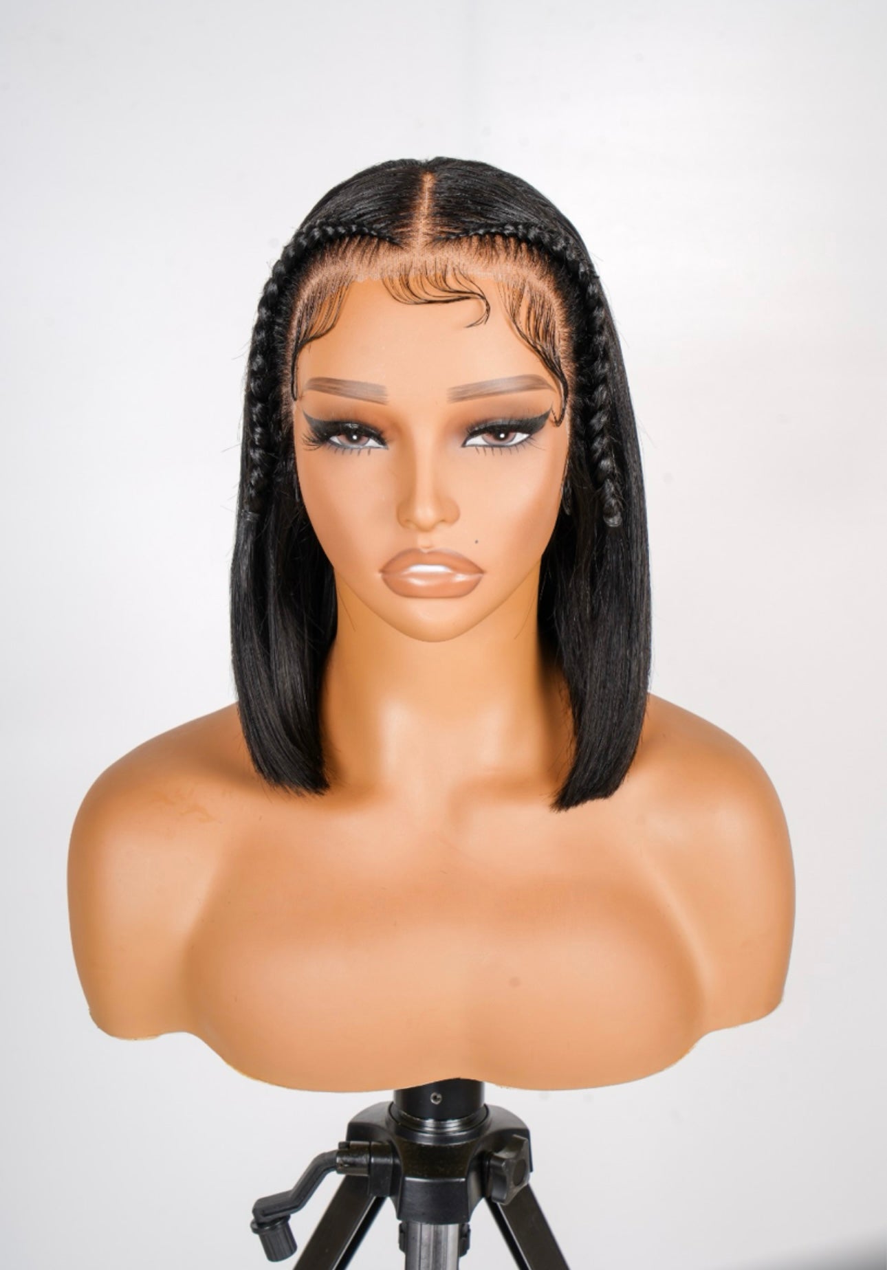 Pre Braided Ready To Go Straight Short Lace Front Bob Wig