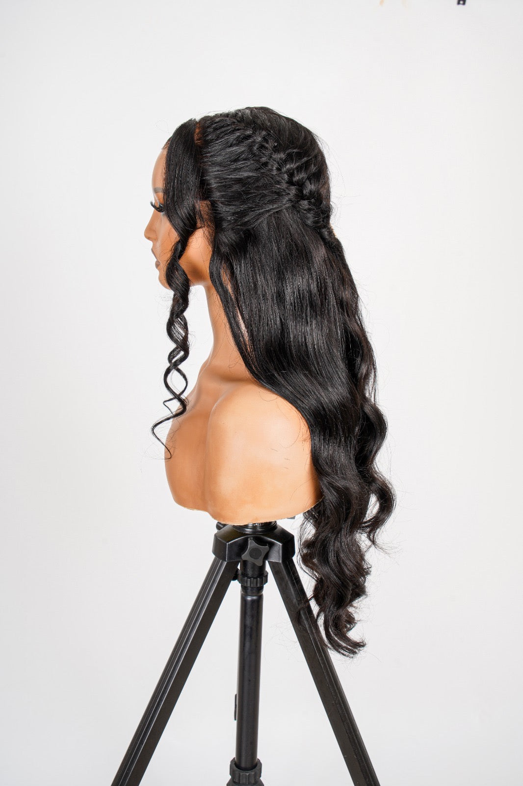 Kayla Lace Front Body Wave Butterfly Braided Wig Blond Jet Black