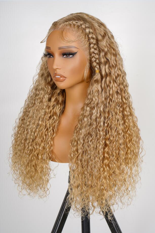 Water Wave 13x4 Lace Front Wig  250% Density Transparent Lace Honey Blond