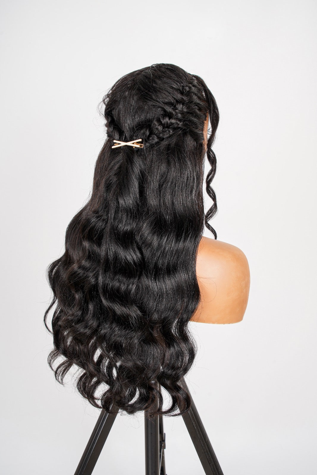 Kayla Lace Front Body Wave Butterfly Braided Wig Blond Jet Black