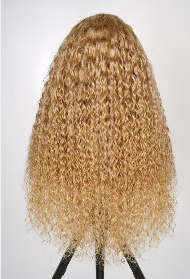 Water Wave 13x4 Lace Front Wig  250% Density Transparent Lace Honey Blond