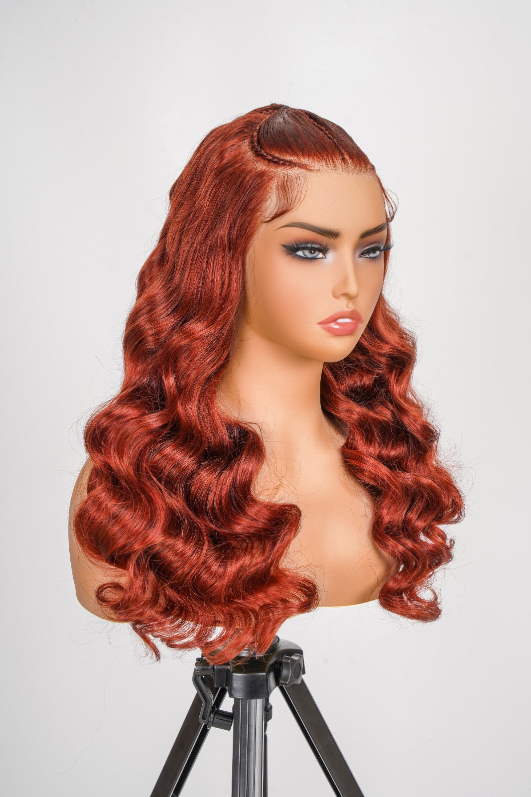 Ginger Red Bodywave Braided Wig